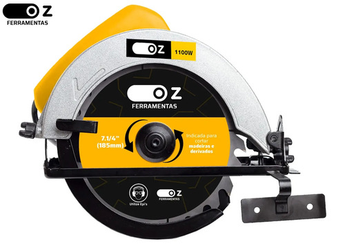 Serra Circular Elétrica Para Madeira 7.1/4 Pol 1100w Profissional Kit Com Luvas E Óculos Oz