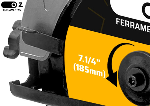 Serra Circular Elétrica Para Madeira 7.1/4 Pol 1100w Profissional Kit Com Luvas E Óculos Oz