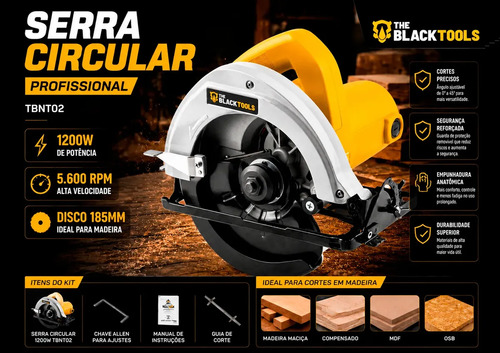Serra Circular Profissional 5600rpm Empunhadura Anatômica Amarelo