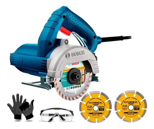 Serra marmore profissional bosch 220v discos e kit epi