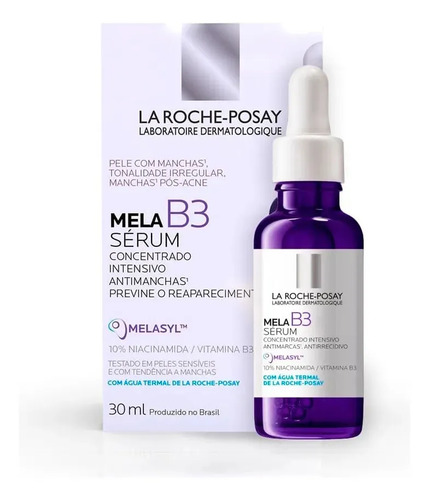 Sérum Antimanchas com Melasyl e Niacinamida para Todos os Tipos de Pele que Corrige Manchas Persistentes, Unifica o Tom e Ilumina, sem Perfume, Mela B3 La Roche‑Posay 15ml