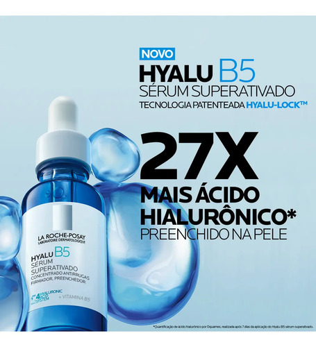 Sérum Antirrugas Preenchedor Superativado, Reduz Linhas Finas e Melhora a Elasticidade, com Ácido Hialurônico e Vitamina B5, Hyalu B5 La Roche Posay, 30ml