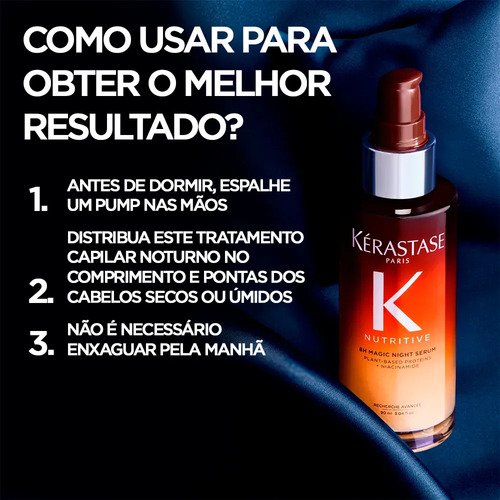 Sérum de Noite Mágica Nutritivo Kérastase Nutritive 8H - Sérum de Nutrição para Cabelo Seco | 90ml |