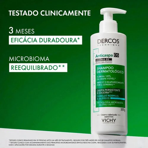 Shampoo Anticaspa Cabelos Normais a Oleosos, Dercos DS Vichy, 300g