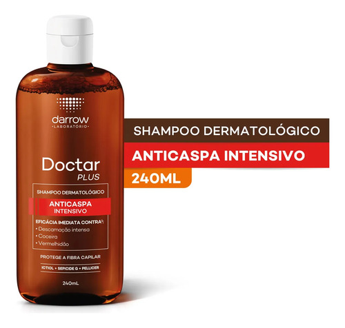 Shampoo anticaspa dermatológico Darrow Doctar Plus 240ml sem sulfatos