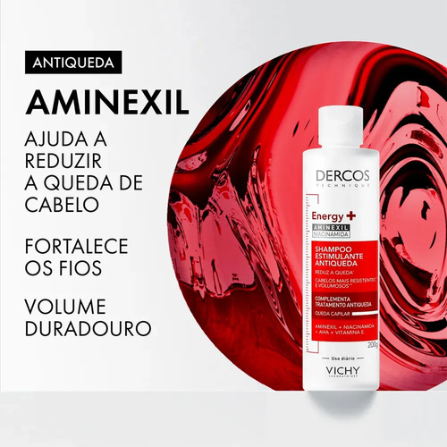 Shampoo Antiqueda Estimulante com Aminexil, Dercos Energy+ Vichy, 200g