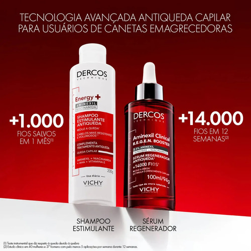 Shampoo Antiqueda Estimulante com Aminexil, Dercos Energy+ Vichy, 200g