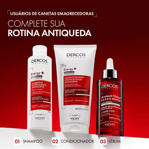 Shampoo Antiqueda Estimulante com Aminexil, Dercos Energy+ Vichy, 200g