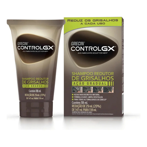 Shampoo redutor de grisalhos grecin control gx para todas os 1