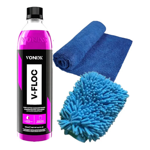 Shampoo v floc vonixx toalha microfibra luva microfibra