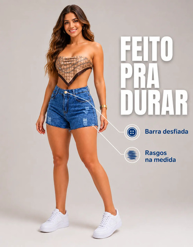 Short Jeans Feminino Boyfriend Cintura Alta Hot Pants Mom