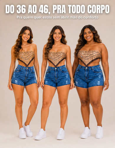 Short Jeans Feminino Boyfriend Cintura Alta Hot Pants Mom