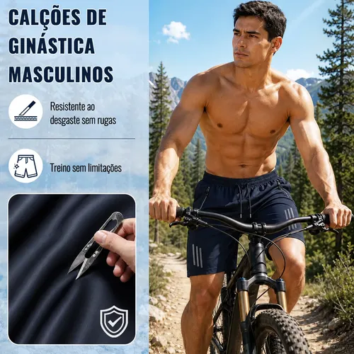 Short Masculino Bermuda Secagem Dry Zip Bolsos Academia