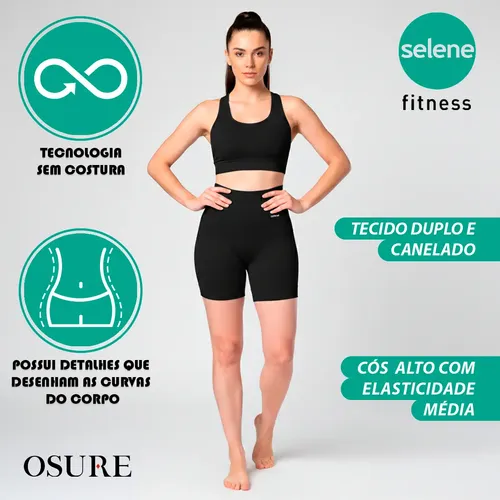 Short Selene Poliamida Zero Transparência Bermuda S/ Costura