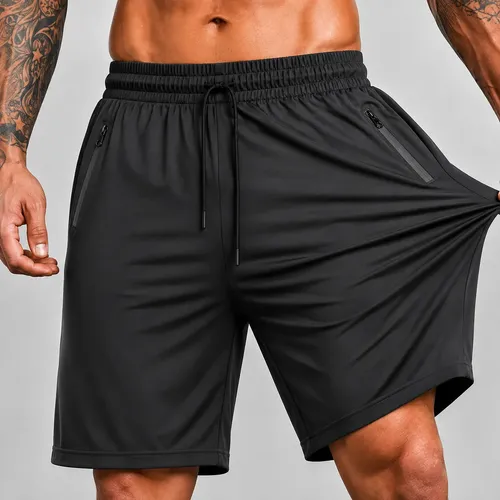 Shorts esportivo masculino slim fit com elastano poliamida