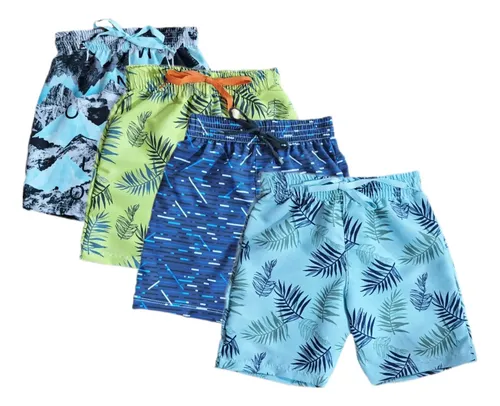 Shorts Tactel Infantil Bermuda Menino Kit 4 Peças +brinde