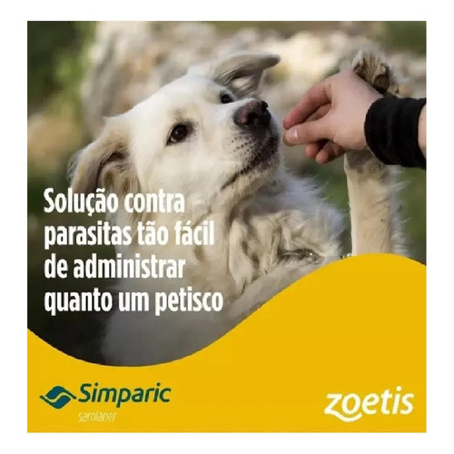 Simparic 20mg Comprimido Antipulgas Carrapatos Cães 5 a 10kg