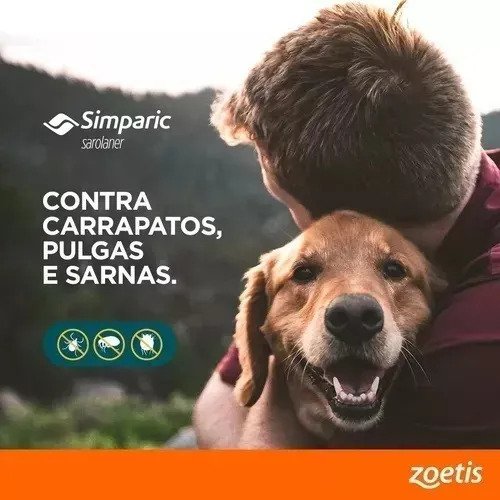 Simparic 80mg 3 Comprimidos Antipulgas Cães 20-40kg Zoetis