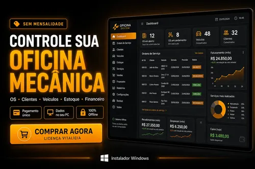 Sistema oficina mecanica windows sem mensalidade os clientes
