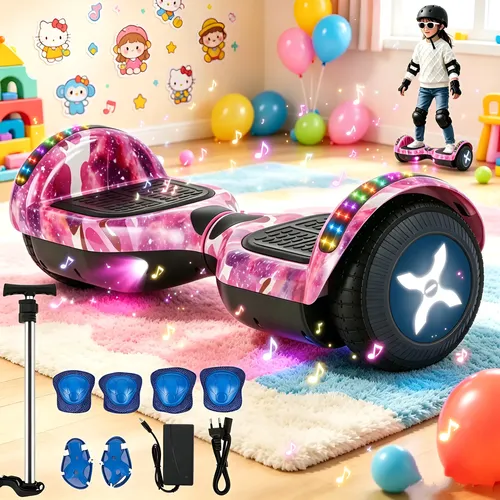 Skate hoverboard eletrico led light com bluetooth e alca