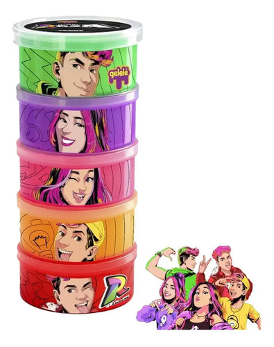 Slime gelele torre 330g dos rosa youtubers 5 cores