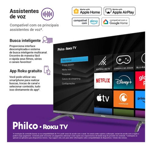 Smart Tv 32 Philco Roku Tv Dolby Áudio Hdr10 P32crb