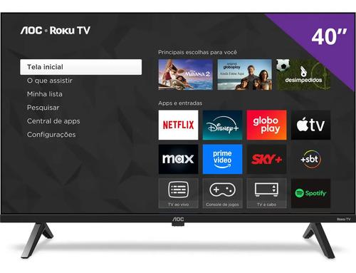 Smart TV 40S5045/78G Série 5045 Full HD 40" Roku AOC Bivolt