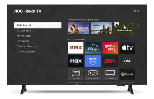 Smart Tv 43 Aoc Led Roku Full Hd Wi-fi 60hz Hdmi Usb 43s5155/78g