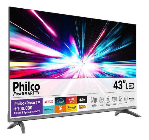 Smart Tv 43'' Philco Full Hd Roku Tv Hdr10 Dolby P43cra