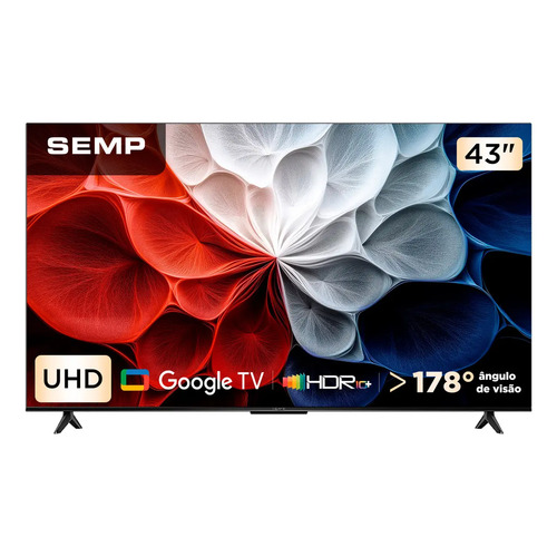 Smart tv 43 semp 43s62 led hva google tv hdr uhd 4k hdmi 1