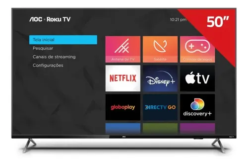 Smart Tv 50 Aoc 4k Dled 50u7045/78g Roku Tv Quad
