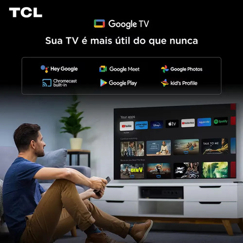 Smart Tv 75 4k 75c7l Sqd-mini Led Google Tv 144 Hz Tcl