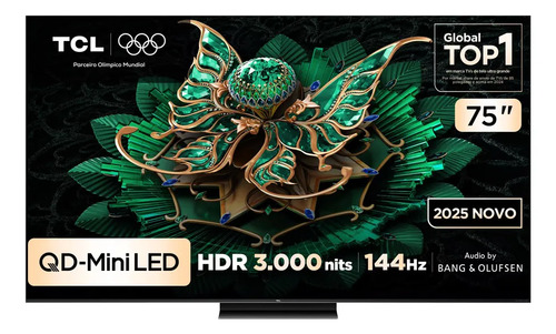 Smart tv 75 75c7k 4k qd mini led 144hz google tv tcl