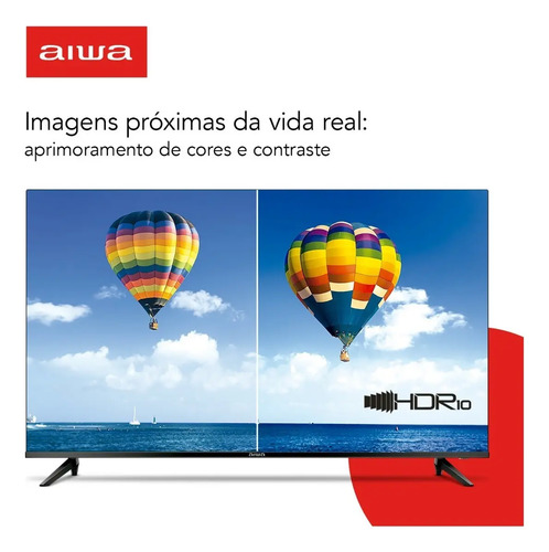 Smart TV AIWA 32” Android HD Borda Ultrafina HDR10 Dolby Áudio AWS-TV-32-BL-02-A