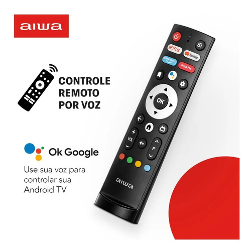 Smart TV AIWA 32” Android HD Borda Ultrafina HDR10 Dolby Áudio AWS-TV-32-BL-02-A
