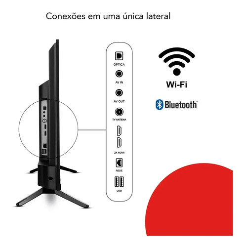 Smart TV AIWA 32” Android HD Borda Ultrafina HDR10 Dolby Áudio AWS-TV-32-BL-02-A