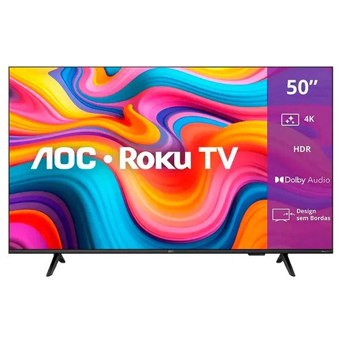 Smart tv aoc 50 roku 4k uhd dled wi fi dolby audio 50u7066