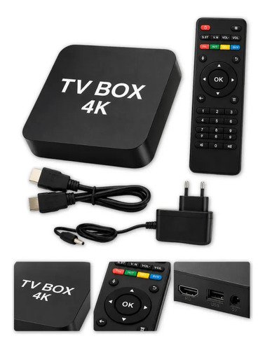 Smart tv box android 10 4k wi fi 2gb ram 16gb netflix prime