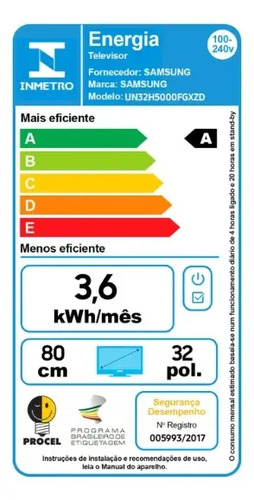Smart Tv H5000f Hd 32 Polegadas 2025 Preto Samsung Bivolt
