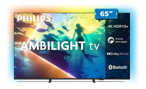 Smart tv lcd led 65 philips 65pug810078 4k uhd wi fi blu
