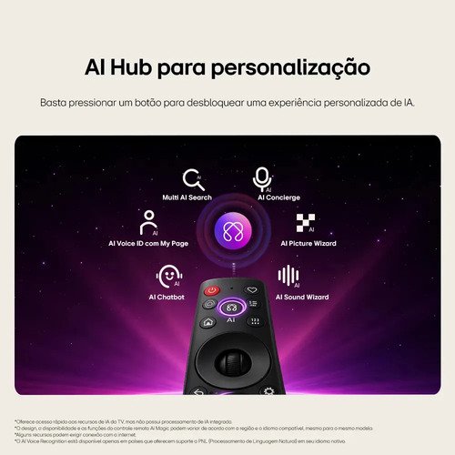 Smart TV LG 50'' QNED Mini LED 4K Processador A7 AI GEN9 50QNED70BSA 2026