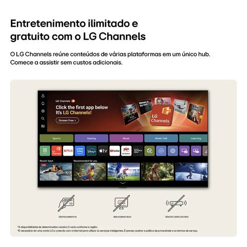 Smart TV LG 55'' 4K Ultra HD NANO AI Webos 26 55UN85C HDR10 Bluetooth Wi-Fi Google Cast