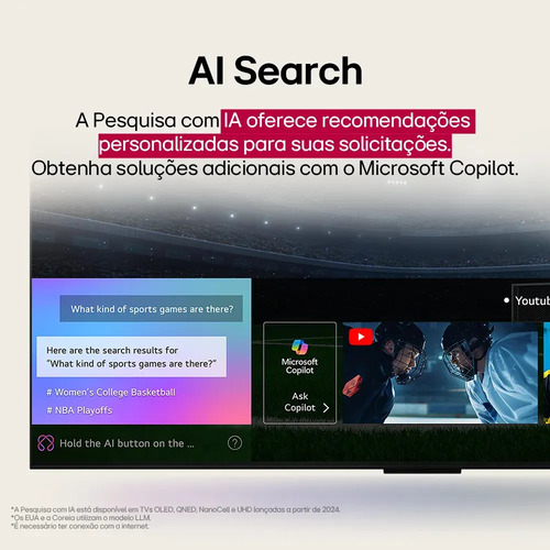 Smart TV LG OLED evo AI C5 4K 48 polegadas 2025 Processador α9 AI Ger 8 webOS 25 Intensificador de Brilho
