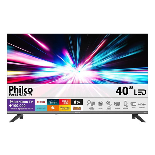 Smart tv philco 40 p40vik led roku dolby audio wi fi hdmi hd 1