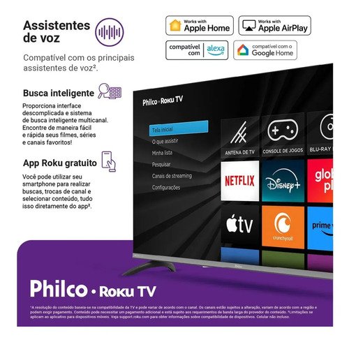 Smart Tv Philco 40 P40vik Led Roku Dolby Audio Wi-fi Hdmi Hdr Full Hd 110/220v