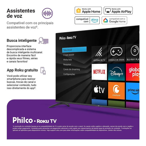 Smart Tv Philco 58 P58vik 4k Uhd Led Roku Dolby Audio Wi-fi Hdr10 110/220v