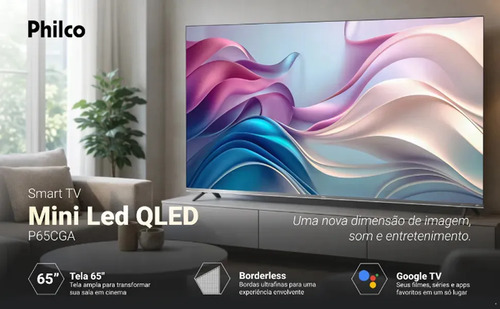Smart tv philco 65 p65cga qled mini led quantum 4k uhd googl