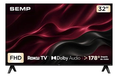 Smart tv semp 32 polegadas led full hd s42r roku tv wi fi do