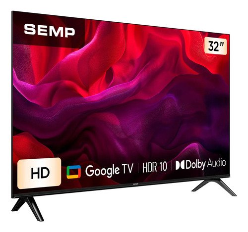 Smart TV Semp 32 Polegadas LED HD S42 WiFi Bluetooth Google TV 2 HDMI HDR10 Dolby Audio 32S42