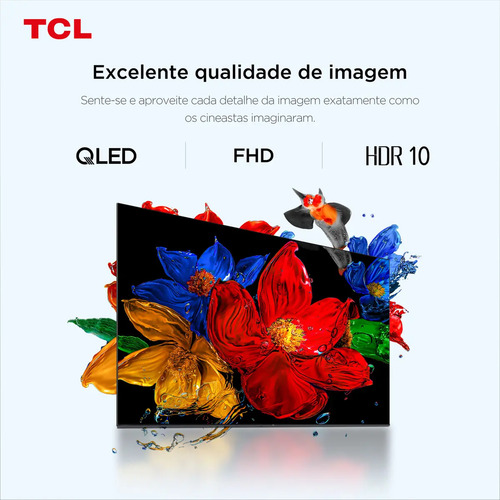 Smart TV TCL 32 Polegadas HD QLED S5K WiFi Bluetooth Google TV 2 HDMI HDR10 Dolby Audio 32S5K